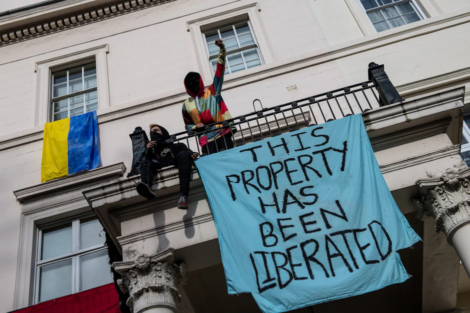 На фотографии дом Олега Дерипаски в Белгравии. Лондон. Первая половина марта 2022 года.