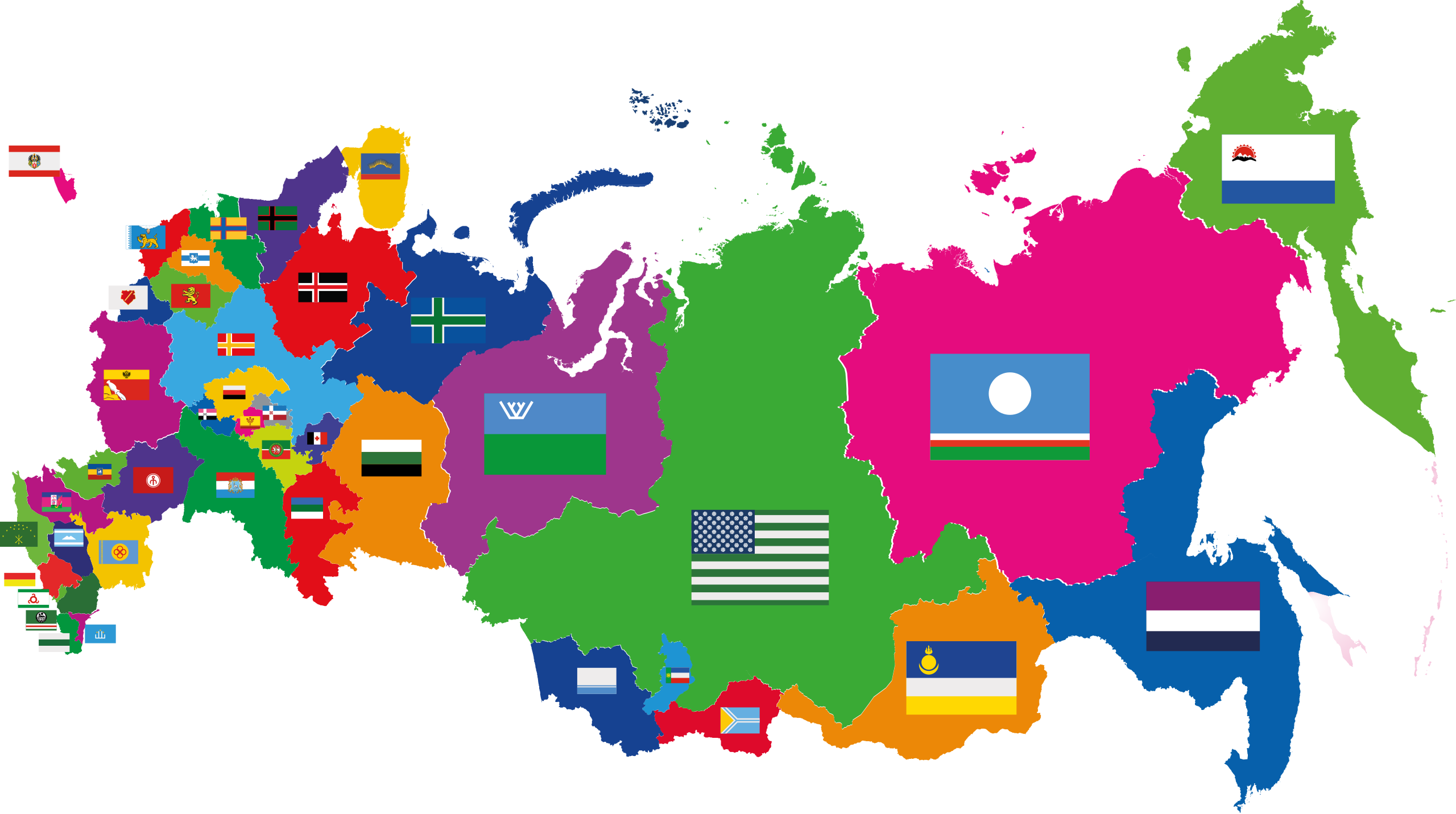 Страны, на которые может распасться Россия. Прогноз Форума Свободных Народов Построссии, 2023 год.
