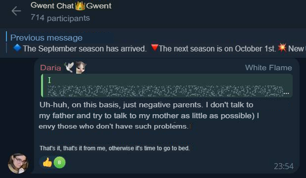 Translated from Russian by an automatic translator: https://t.me/gwent_ru/1772532 | https://web.archive.org/web/20250917230954/https://t.me/gwent_ru/1772532